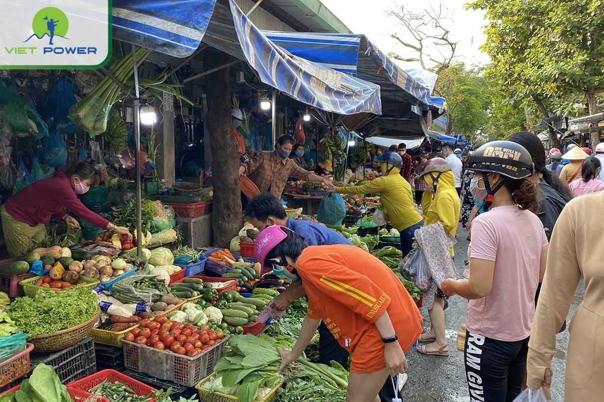 Buy bok choy, green mustard at Bac My An market