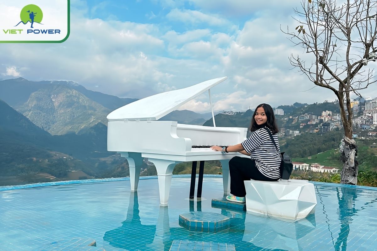 Infinity Lake with White Piano