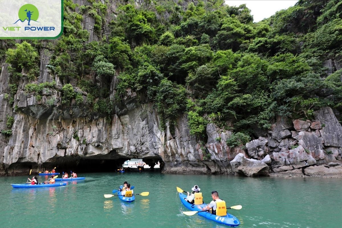 Kayaking to explore Dark and Bright Cave