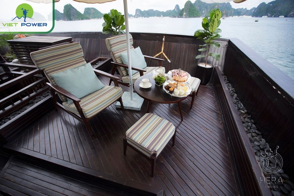 Breakfast served with tea, coffee, fresh fruit, and pastries