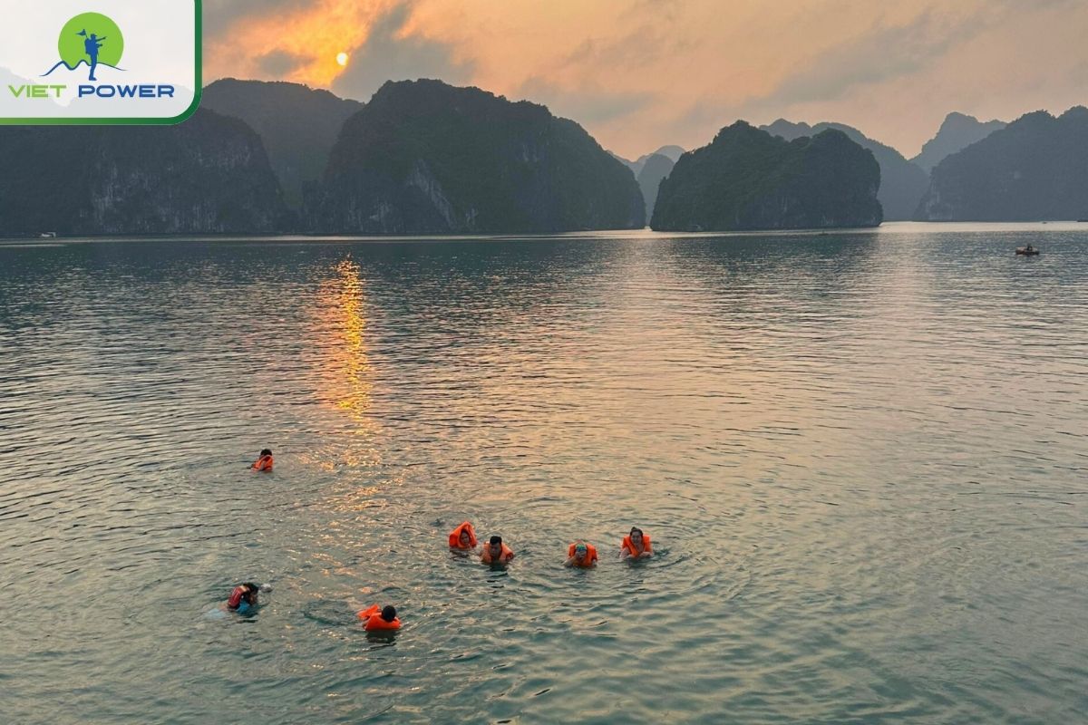 Swimming around Ao Ech lagoon