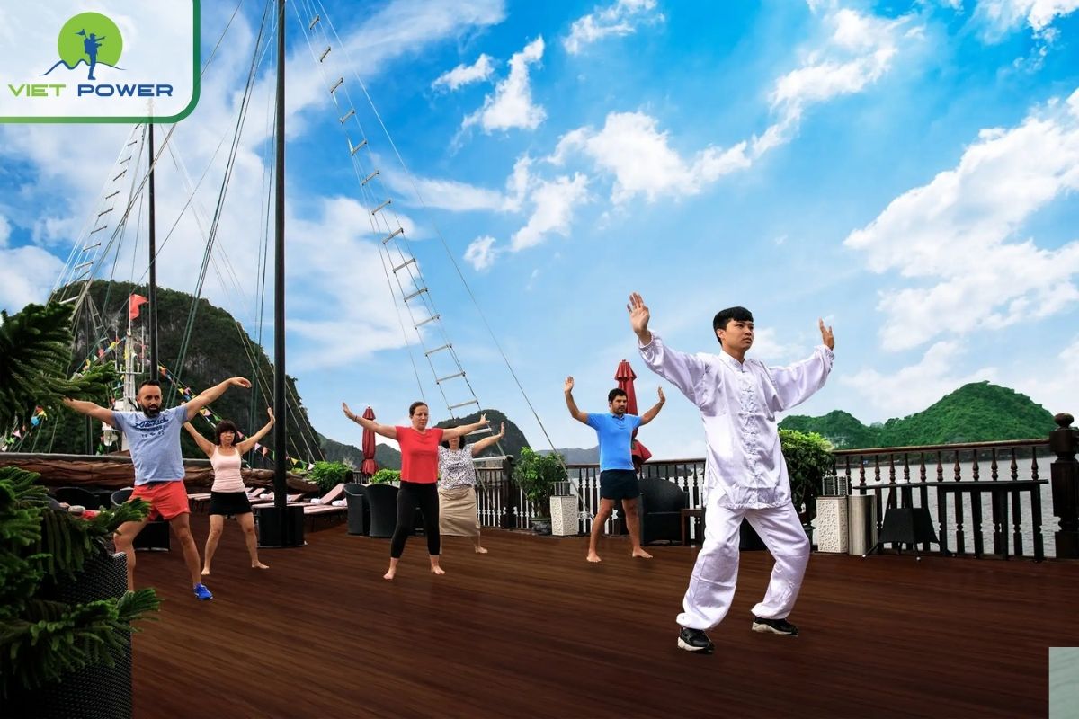 Tai Chi at sunrise on the sundeck