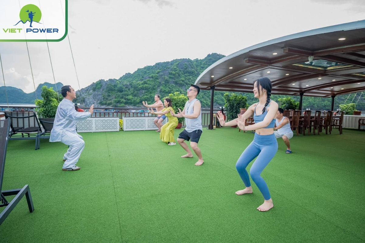  Tai Chi session on the sundeck