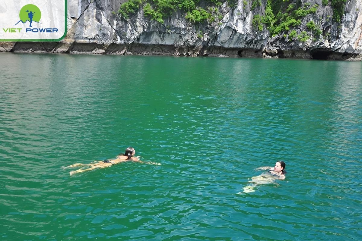 Swimming in Halong Bay