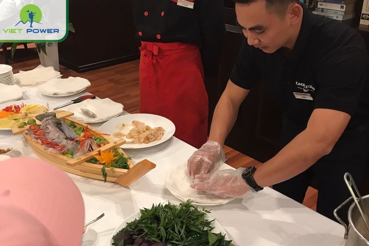 Cooking class: fermented fish Ca Thinh rolls.