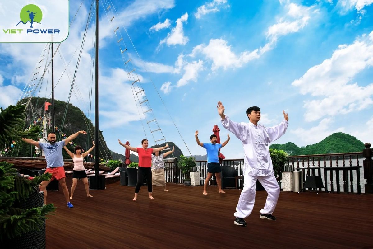 Tai Chi on the sundeck at sunrise