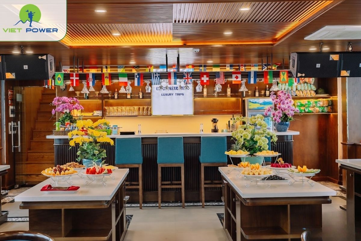 Dinner is served on board