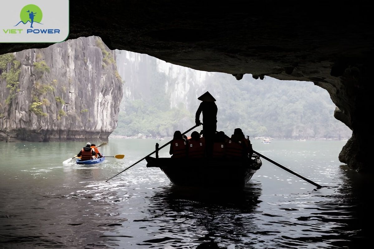 Luon Cave by kayak or bamboo boat