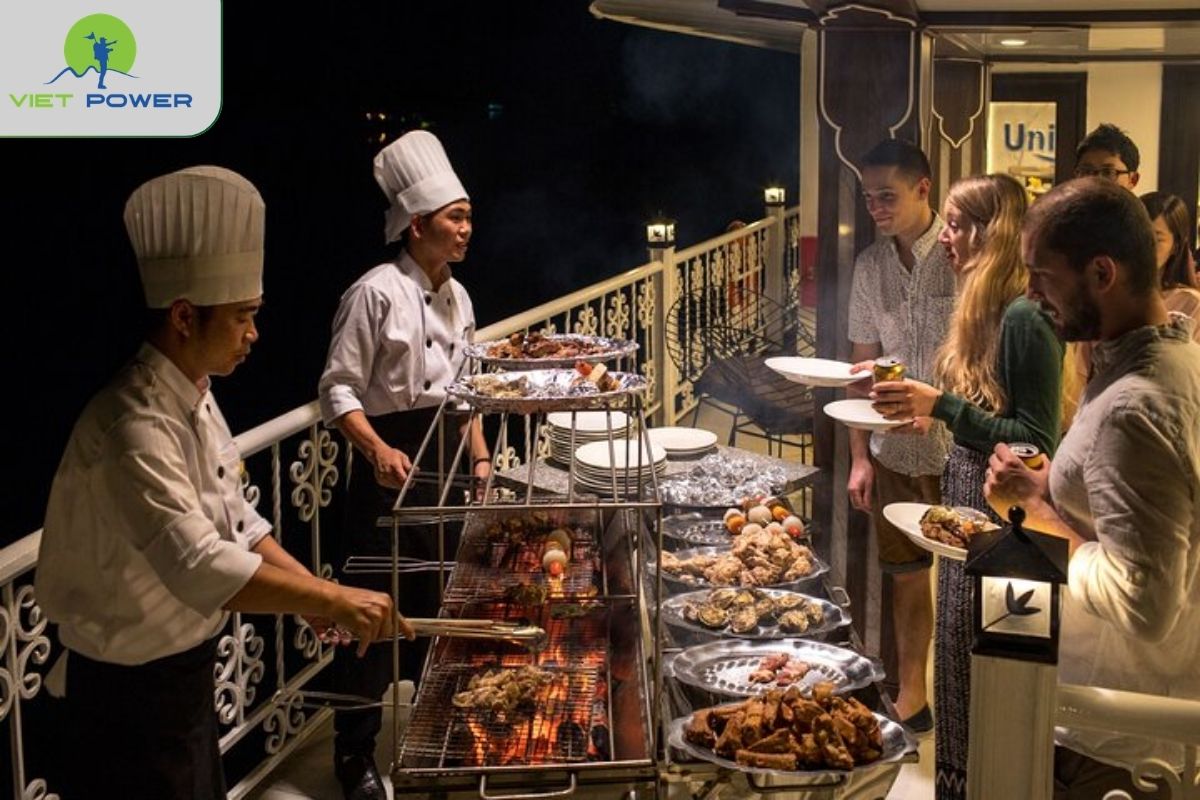 BBQ meal on the top deck