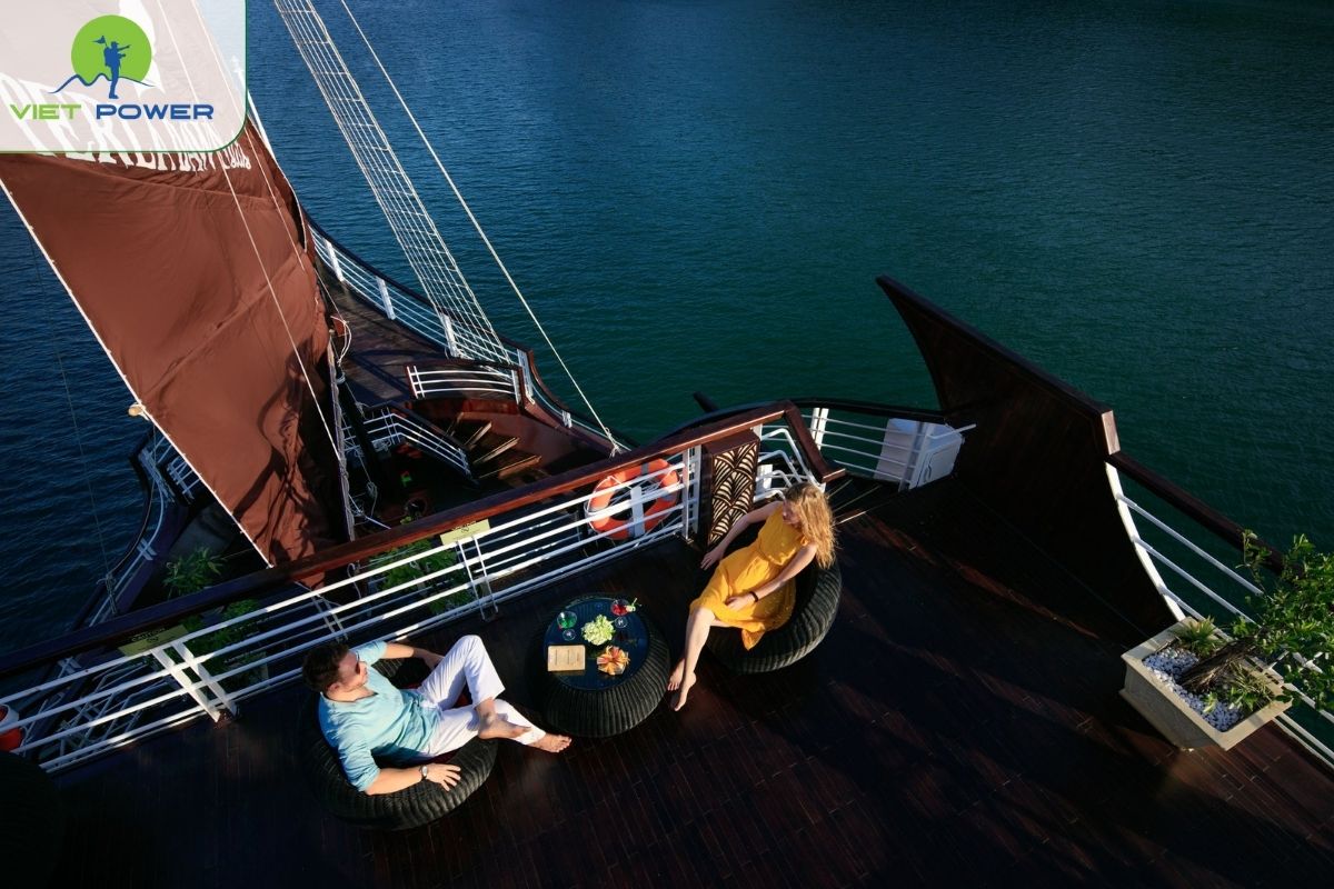 Relaxing afternoon tea on the sundeck