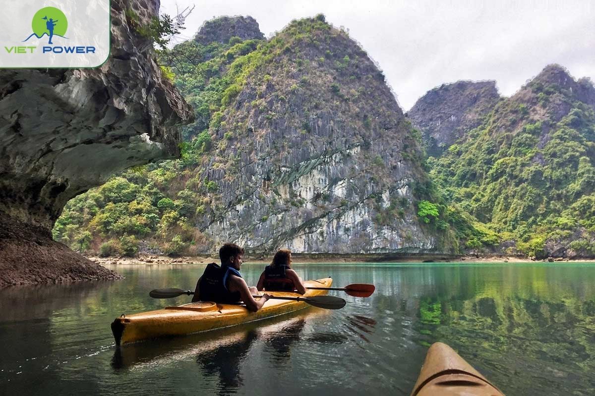 Kayaking takes place in calm waters